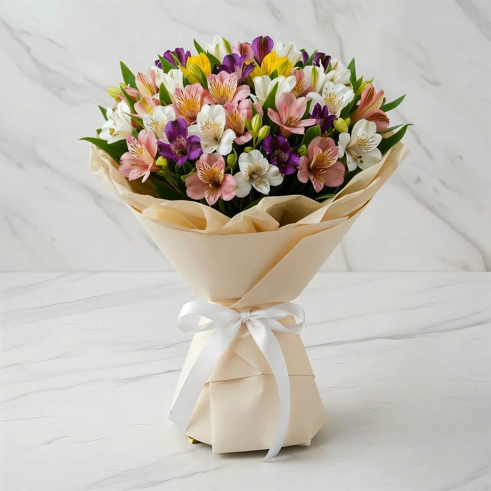 Букет цветов из: Альстромерии в Зетеречный