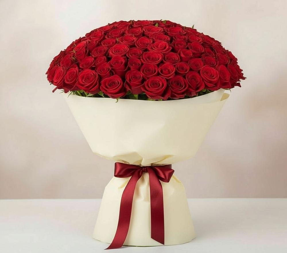 Букет 101 Красная роза Милано в Зетеречный