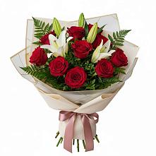 Букет цветов из:  Лилии и Розы #REPLACE_PRED# Зетеречный