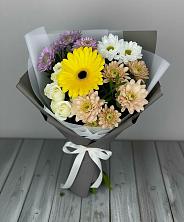 Букет цветов из:  Розы, Герберы и Хризантемы в Зетеречный