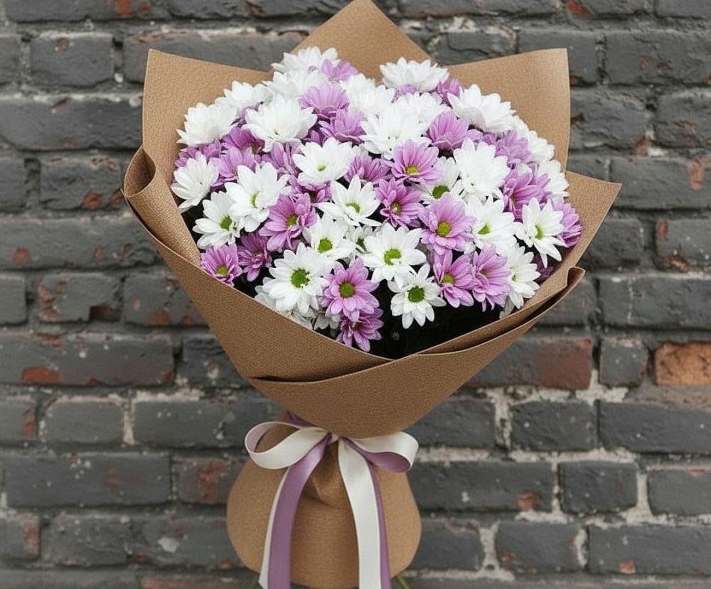 Букет цветов из: Хризантемы в Зетеречный