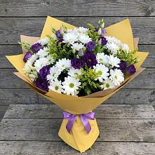 Букет цветов из:  Ирисы, Хризантемы и Ромашки #REPLACE_PRED# Зетеречный
