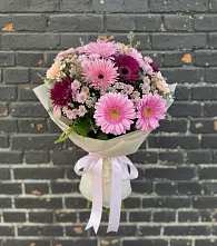Букет цветов из:  Герберы и Хризантемы #REPLACE_PRED# Зетеречный
