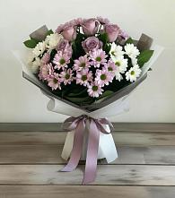 Букет цветов из:  Хризантемы и Розы в Зетеречный