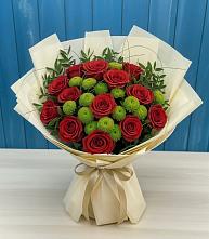 Букет цветов из:  Розы и Хризантемы в Зетеречный