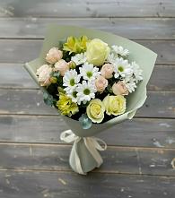 Букет цветов из:  Альстромерии, Розы и Хризантемы #REPLACE_PRED# Зетеречный